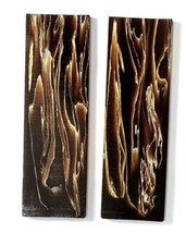 2 pcs. Brown Raffir  Stripes .375 Knife Handle Material Scales 1.7" x 5.7"