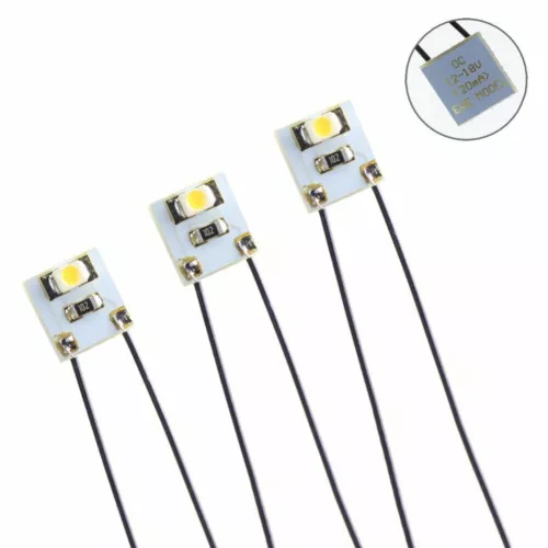 4x warmweiß vorverdrahtet 12-18V Mini LED Modelleisenbahn Zug Fahrerhaus Licht Fahrzeug LD1