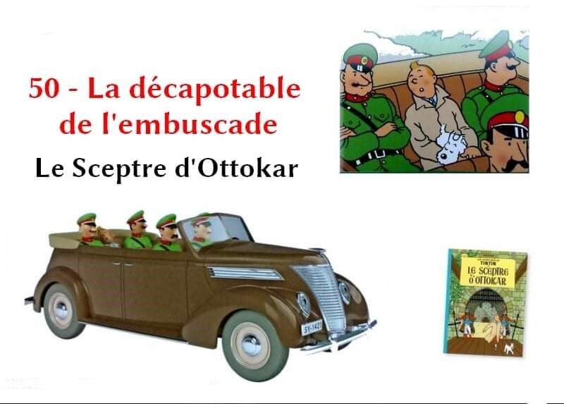 Ford V8 Cabriolet Le Sceptre d'Ottokar 1/24 New box diecast model Tintin