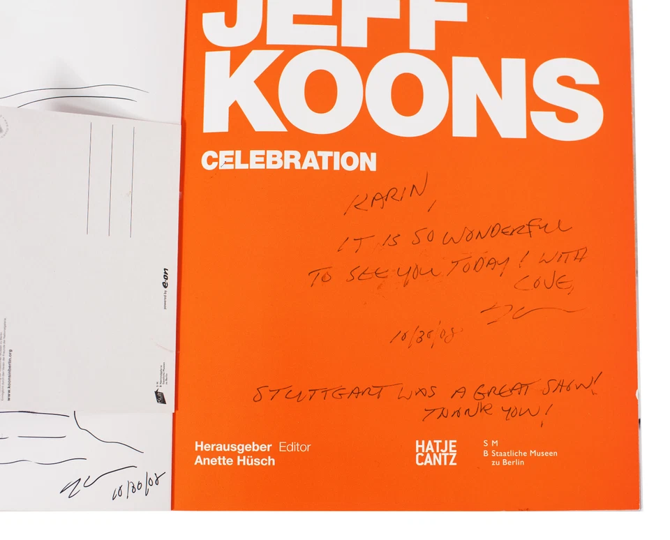 Jeff Koons, Originalausgabe mit ganzseitiger Zeichnung und Widmung, signiert - Bild 3 von 4
