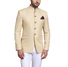 Men's Jodhpuri Suit 2 Piece Beige indian Ethnic Traditional Wedding Suit for Men