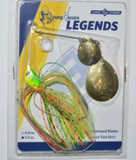 luck e strike Jimmy spinnerbait 1/2oz double colorado gold blades firetiger