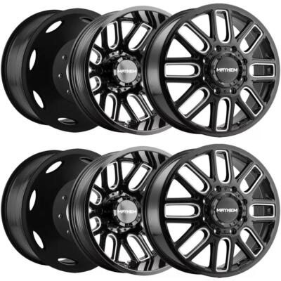 Set-6) Mayhem Cogent Dually 22x8.25 8x200 115mm Black Milled