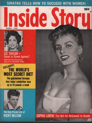 Inside Story March 1959 Elizabeth Taylor Sophia Loren Ricky Nelson 070820AME
