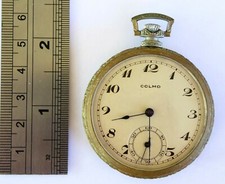Antique 1930s Pocket Watch Swiss made Colmo Mechanical Movement