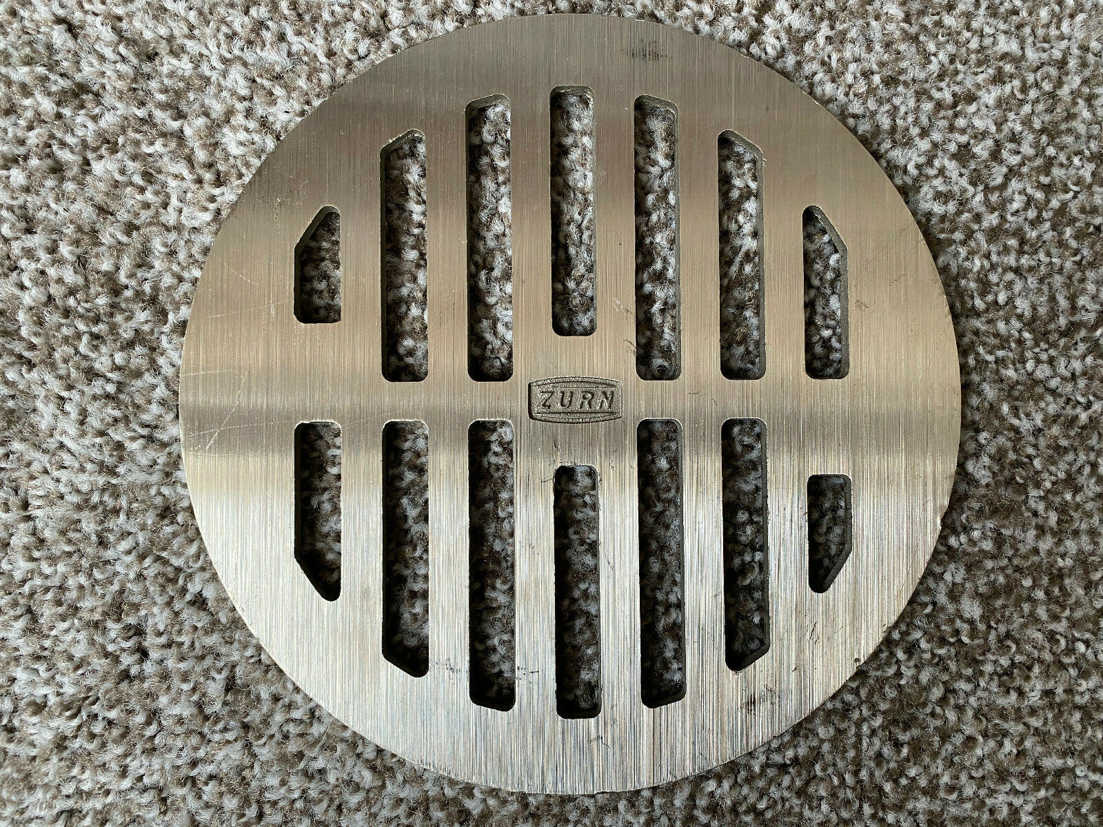 ZURN STRAINER 8" DIAMETER 3/16" THICK ROUND BRASS FLOOR DRAIN COMMER 56989-09