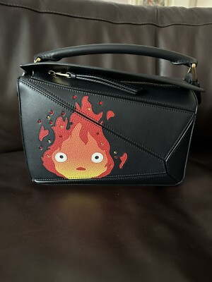 Loewe X Howls Moving Castor Calcifer Small Puzzle Bag In Satin Calfskin