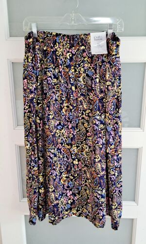 New Croft & Barrow Women's Size Large Floral Paisley Mid Rise Skirt NWT