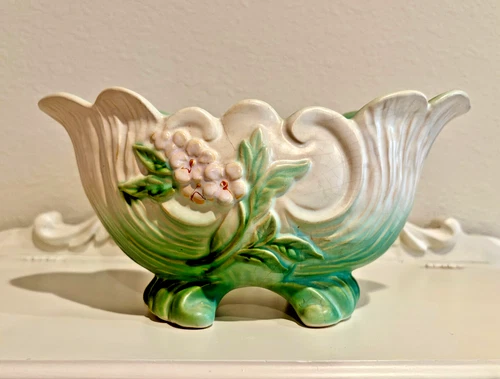 Weller Pottery Roba Footed Planter Bowl 9.75W x 4.5D x 5H”