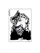 LD237 2001 Original Oversize Photo YASSER ARAFAT POLITICAL CARTOON BY J. DALY