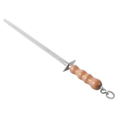 Victorinox 7.8991.21 12'' Helical Cut Knife Sharpening Steel w/ Brown Wood Handle