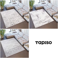 Teppich Kurzflor Modern Blumenmuster Grau Vintage Design Wohnzimmer