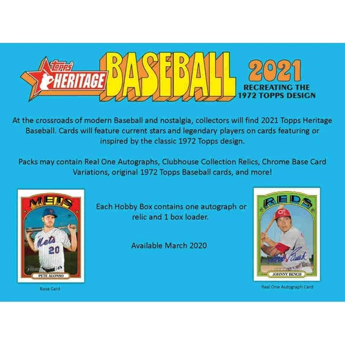 2021 Topps Heritage Baseball Hobby Box Factory Sealed 21TOBH