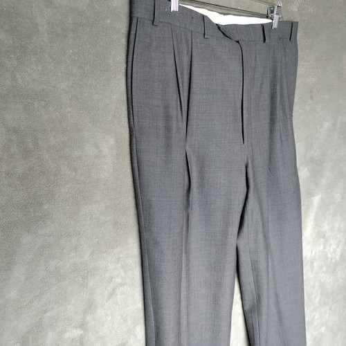Ralph By Ralph Lauren Gray Dress Pants Wool Blend Sz 36x31 Pleated Cuff Comfort - Picture 2 of 10