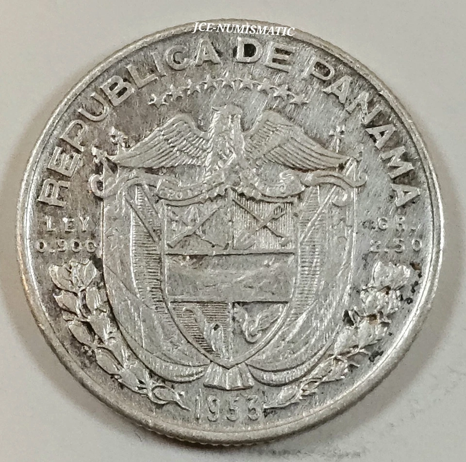1953 - Un Decimo (1/10) De Balboa Panama Coin -Silver 0.900- Nice Coin!!! - Image 2 of 4