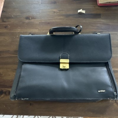 Antler Black Men s Leather Briefcase