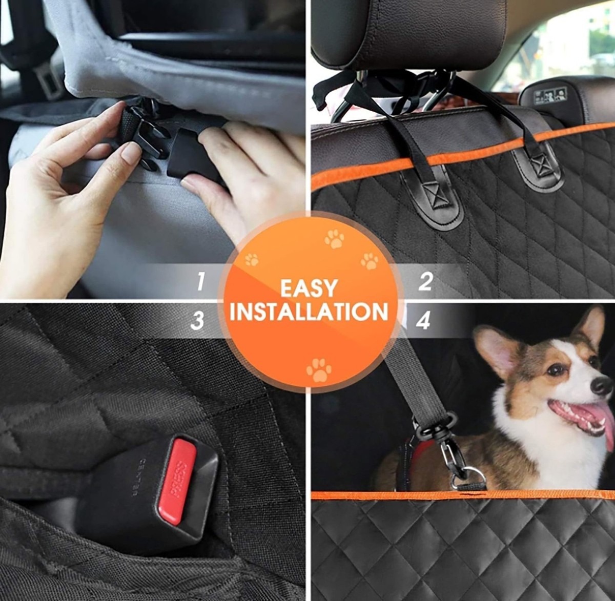 Dog Car Seat Cover Back Seat For VW Beetle 2012-2019, Back Seat With Side Flaps And Mesh Window Waterproof Anti-scratch Nonslip,F - View #9