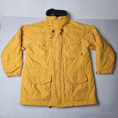 L.L.Bean Mens Hide away Hooded Yellow Winter Coat P177 71341 03247