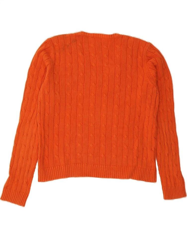 CHAPS Womens V-Neck Jumper Sweater UK 18 XL Orange Cotton BX01 - Image 2 of 3
