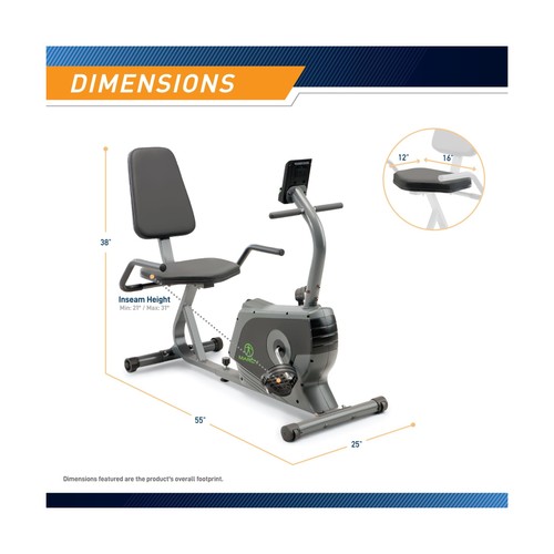 Marcy Magnetic Recumbent Exercise Bike For Home and Home Gym, With Digital Mo... - Picture 2 of 9