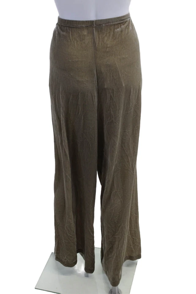 Pantalones de vestir para mujer La Ligne marrón mezcla de seda rayón talla L Foto 3 de 4