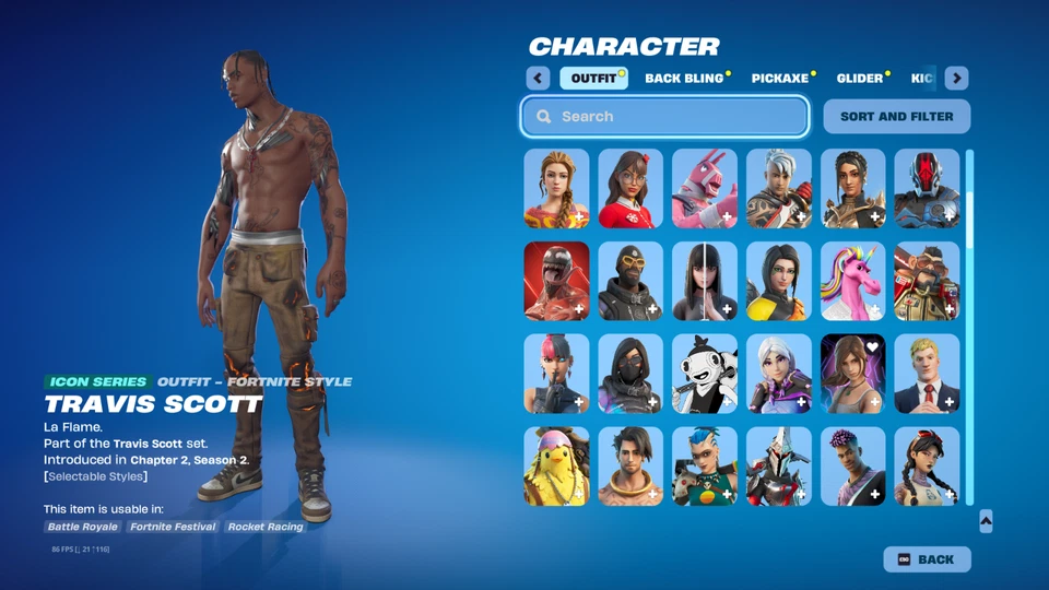 196 PIELES🌟BLACK KNIGHT🌟TRAVIS SCOTT🌟IKONIK🌟PICKAXE🌟FLOSS🌟MAKO PLANEADOR Foto 4 de 4