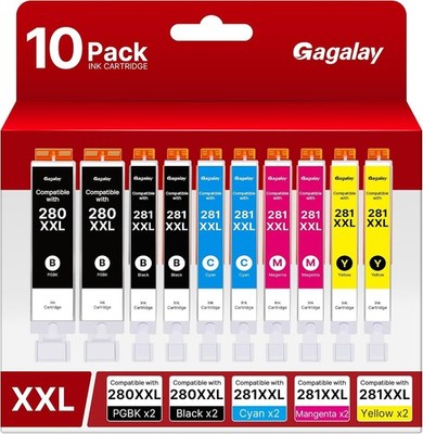 10x PGI-280XXL CLI-281XXL Printer Ink for Canon Pixma TR8520 TS9520 TS9521C