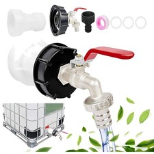Edelstahl IBC Tank Auslaufhahn f&uuml;r sichere Wassernutzung mit S60x6 Anschluss