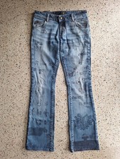 Just Cavalli Vintage Y2K Fantasy Tattoo Flare Denim Jeans in Size 26