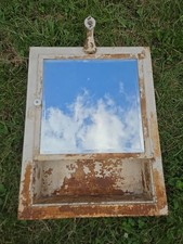 Metal Medicine Cabinet Mirror Bathroom Beveled light 26 X 21 Vintage