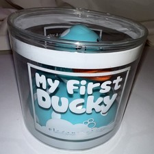 My First Ducky Blue Polka Dot Rubber Duck For Bath Baby Elegant Baby