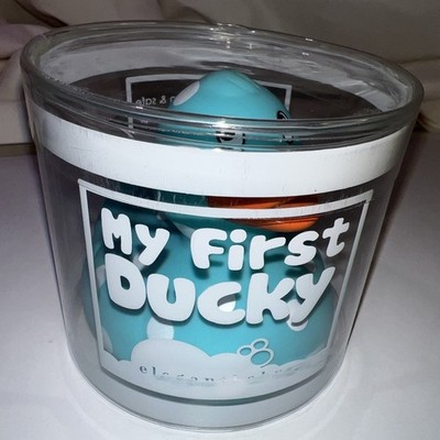 My First Ducky Blue Polka Dot Rubber Duck For Bath Baby Elegant Baby