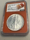 1986 (S) Silver Eagle NGC MS69 - Original US Mint Tube (Exclusive Orange Core)