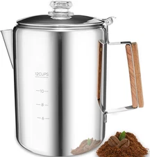 Camping Percolator Coffee Pot 12 Cup Stove Top Coffee Percolator Non Electric Co