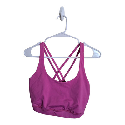 Lululemon Sports Bra Womens 10 Pink Free To Be Wild Strappy Cross
