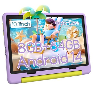 10,1 Zoll Android 14 Kinder Octa Core 8GB+64GB 1280 x 800 IPS Wi-Fi 6G Tablet