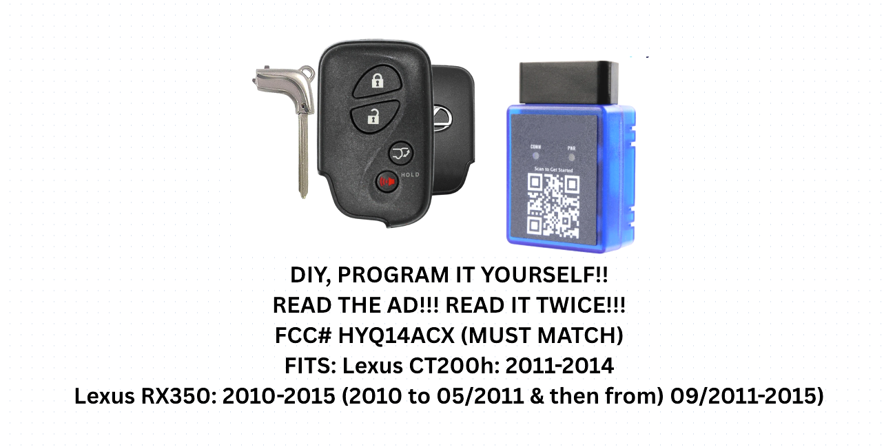 DIY BUNDLE FOR OEM VIRGIN LEXUS RX GX CT SMART KEY PROX  HYQ14ACX
