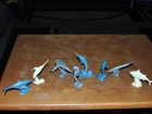 1950s Marx Sea Creatures 8 pc Sea Horse, Tuna, Barracuda, Shark, Sword Fish+