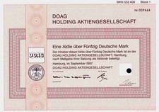 DOAG Holding AG 1987 Ostafrika Kolonial Berlin Hamburg VDN 50 DM Mittellandbahn