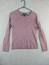 Tahari Pure Luxe Cashmere Sweater Size Small Purple READ