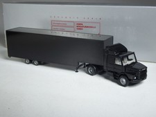 (YG-45) Herpa Exclusiv Scania Hauber Großraumkoffersattelzug kpl. schwarz in OVP