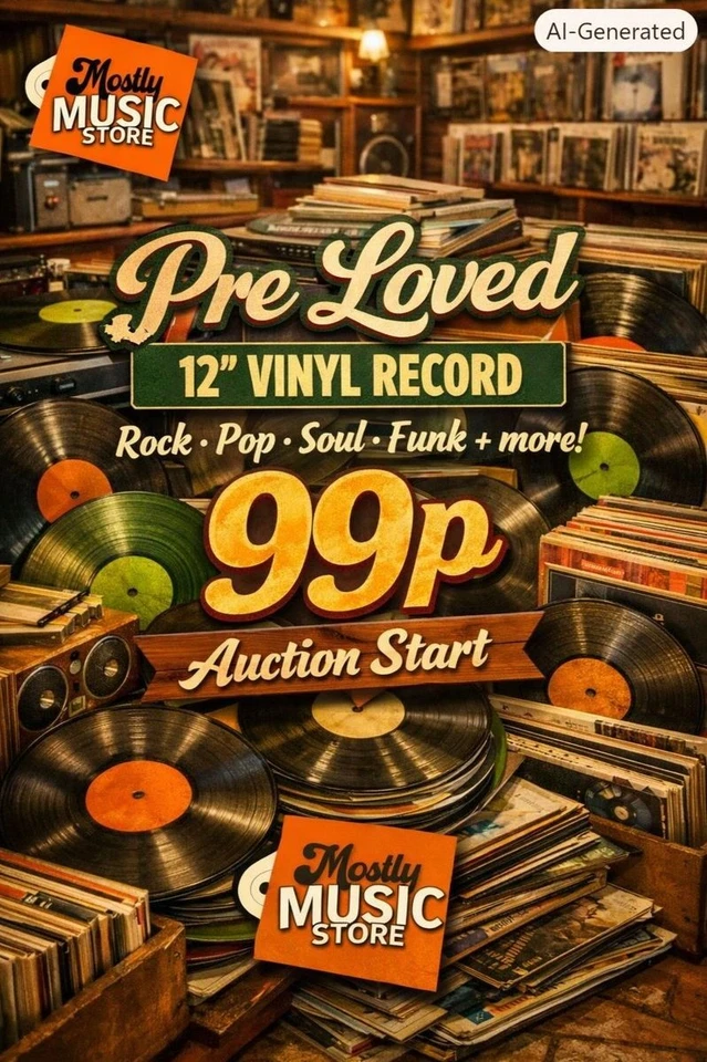Vinyl Record 12" Pre Loved Mixed Genre Auction 99p start exclusives