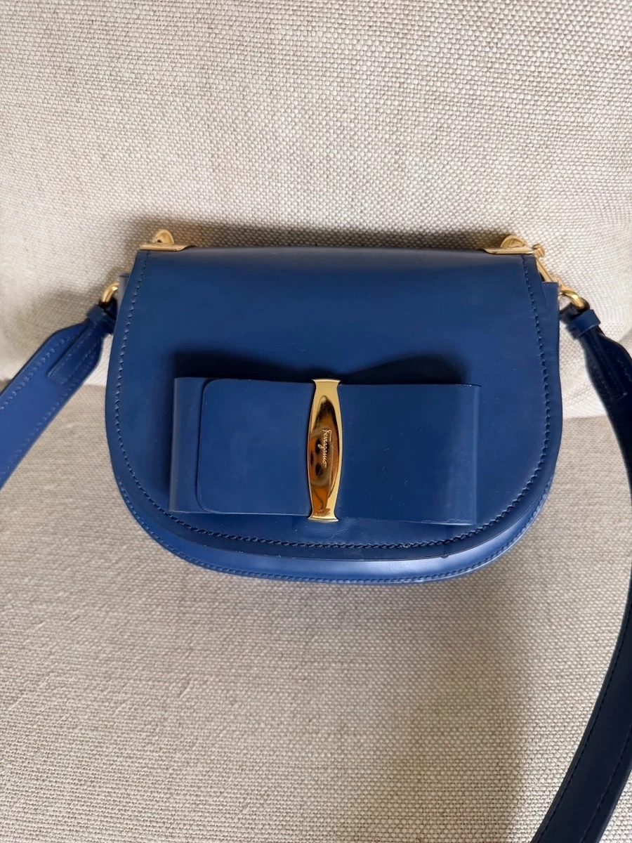 Salvatore Ferragamo Bow Blue Bags & Handbags for Women for sale | eBay