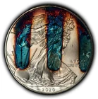 2020 1 oz Silver American Eagle - Rainbow Pattern Toning - BU - SKU-E3750