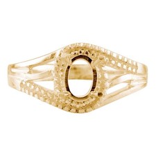 Semi Mount Oval 5X7MM Faceted Cut Engagement Ring Sterling Silver