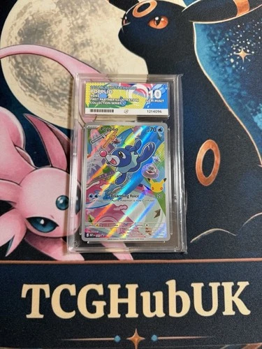 Pokémon TCG Popplio First Partner Pack 045 Black Star Promo Ace 10 Gem Mint