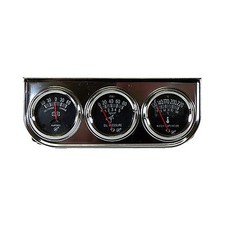Chrome 3 Gauge Set Ssw0004 Amp Oil Pressure Temp Universal Set Aftermarket