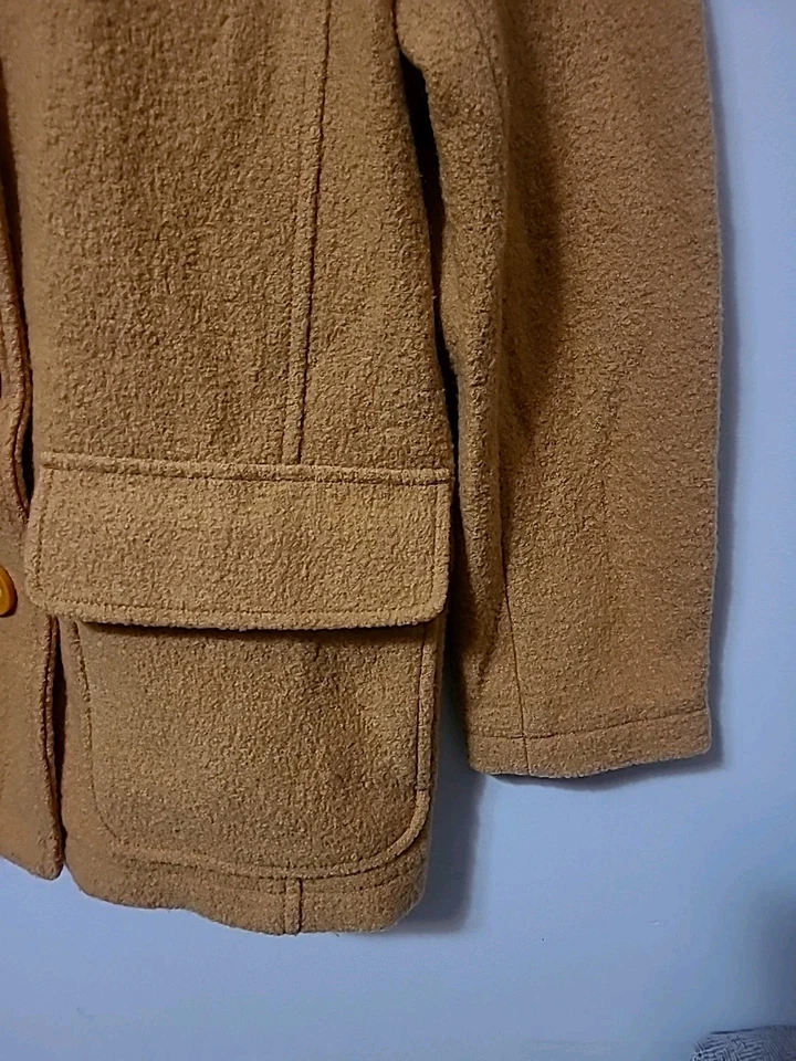 Abrigo Chaqueta Mujer Ll Bean Lana Hervida De Colección L Italia Bellandi Amarillo Mostaza Foto 2 de 4