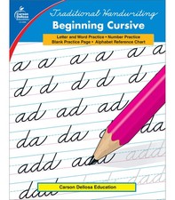 Carson Dellosa Beginning Cursive Handwriting Workbook, Traditional Writing B...