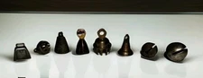 Assortment of 8 Vintage Antique Sleigh Bells Various Metal, Cow Pedal Design Lot